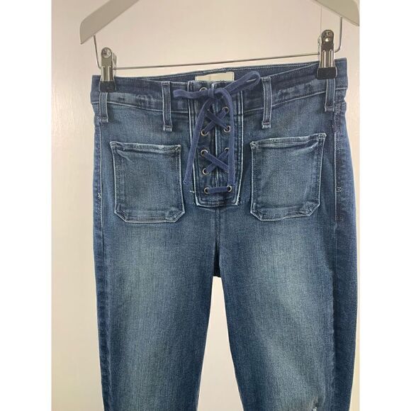 McGuire For Anthropologie Isabeli Lace Up Skinny Jeans Size 27 - Picture 4 of 13